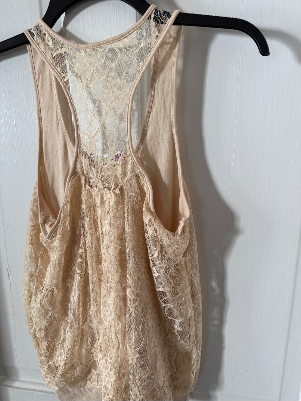 Express Beige Lace Racerback Tank Top - Picture 5 of 5
